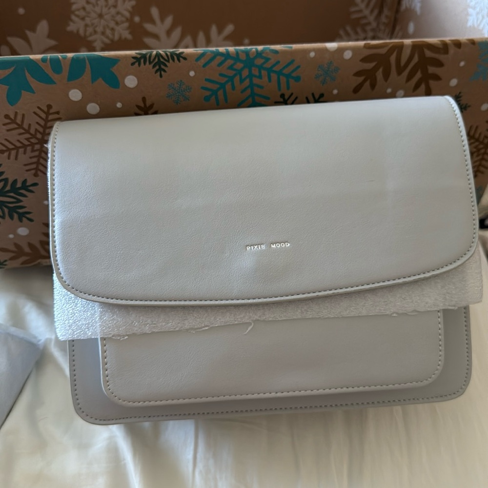 Pixie Mood Zoe Crossbody, grey Purse, Vegan Leather NWT